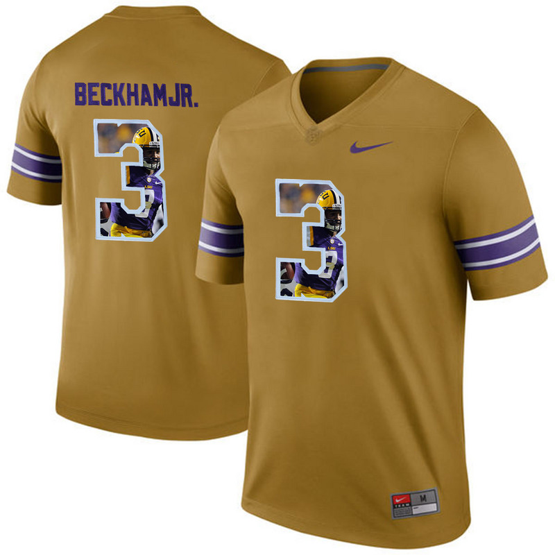 Odell Beckham Jr #3 LSU Tigers Gold College Football Jersey Odell Beckham Jr #3 LSU Tigers Gold College Football Jersey
