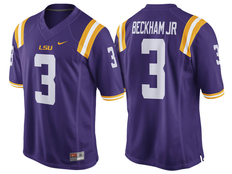 Odell Beckham Jr #3 LSU Tigers Purple College Football Jersey Odell Beckham Jr #3 LSU Tigers Purple College Football Jersey