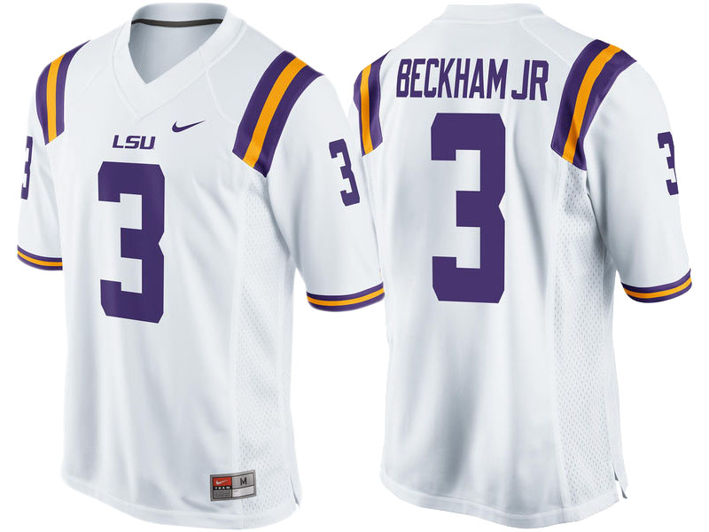 Odell Beckham Jr #3 LSU Tigers White College Football Jersey Odell Beckham Jr #3 LSU Tigers White College Football Jersey