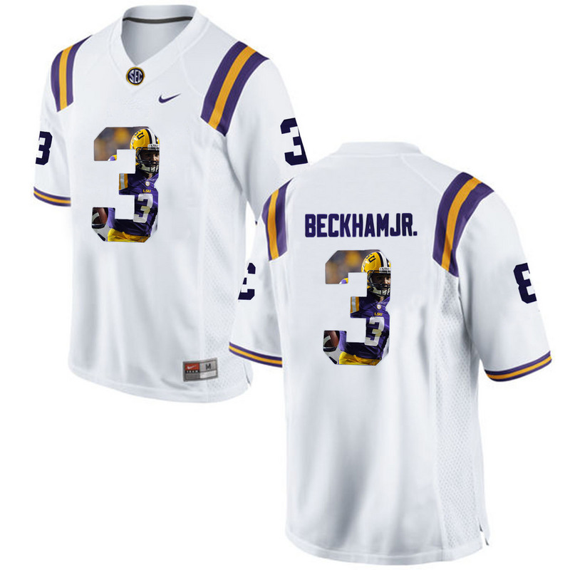 Odell Beckham Jr #3 LSU Tigers White College Football Jersey Odell Beckham Jr #3 LSU Tigers White College Football Jersey