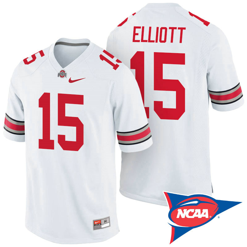 Ohio State Buckeyes #15 Ezekiel Elliott White Player College Football Jersey Ohio State Buckeyes #15 Ezekiel Elliott White Player College Football Jersey