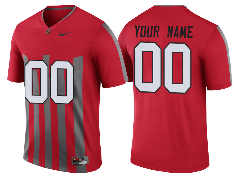 Ohio State Buckeyes Red Throwback Limited Custom College Football Jersey Ohio State Buckeyes Red Throwback Limited Custom College Football Jersey