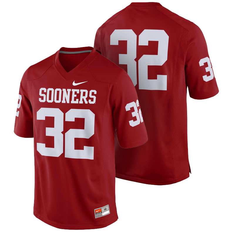 Oklahoma Sooners #32 Scarlet Game Team Color College Football Jersey