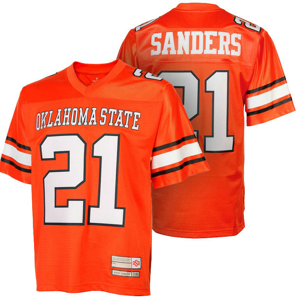 Oklahoma State Cowboys#21 Barry Sanders Orange Alumni Player College Football Jersey Oklahoma State Cowboys#21 Barry Sanders Orange Alumni Player College Football Jersey