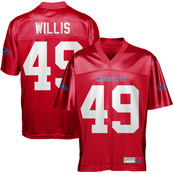 Ole Miss Rebels #49 Patrick Wills Red College Football Jersey Ole Miss Rebels #49 Patrick Wills Red College Football Jersey