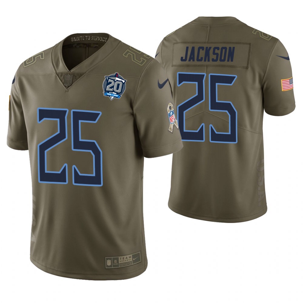 Tennessee Titans #25 Adoree' Jackson Olive 20th Anniversary Salute to Service Limited Jersey