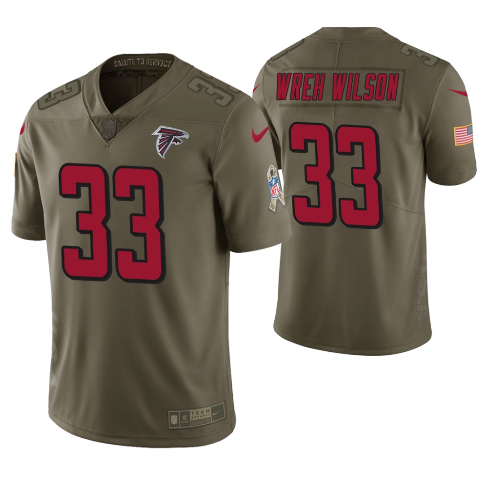 Atlanta Falcons #33 Blidi Wreh-Wilson Olive Salute to Service Jersey