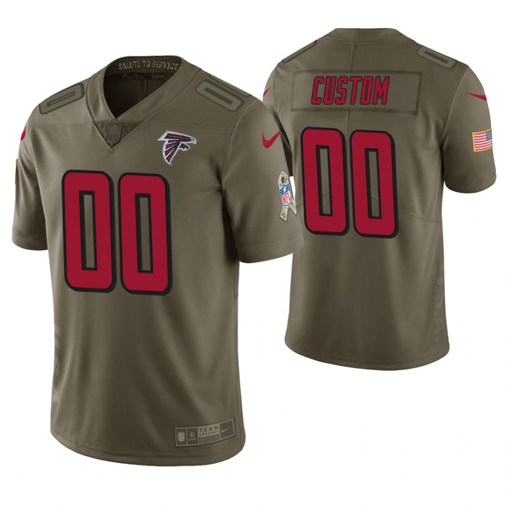 Atlanta Falcons Olive Salute to Service Customized Jersey Atlanta Falcons Olive Salute to Service Customized Jersey