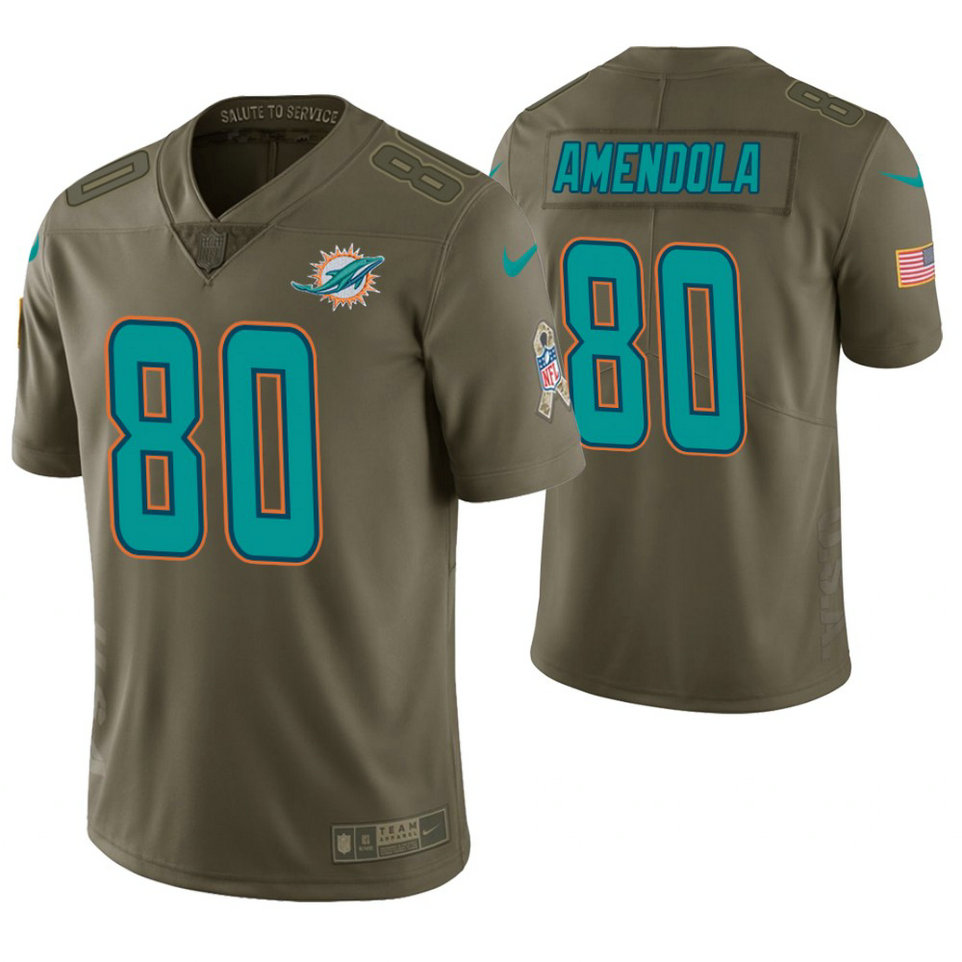 Miami Dolphins #80 Danny Amendola Olive Salute to Service Jersey Miami Dolphins #80 Danny Amendola Olive Salute to Service Jersey