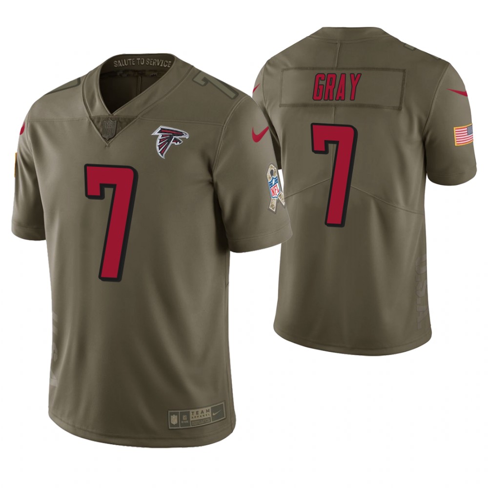 Atlanta Falcons #7 Devin Gray Olive Salute to Service Jersey