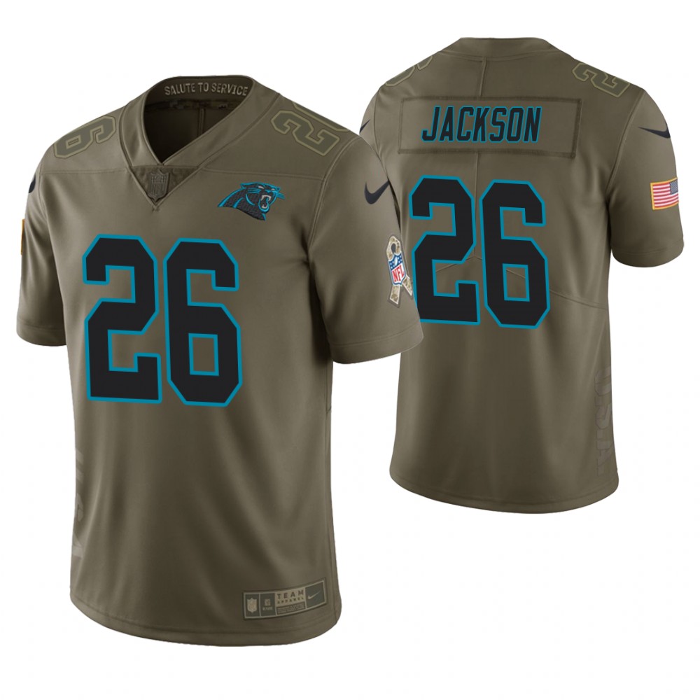 Carolina Panthers #26 Donte Jackson Olive Salute to Service Limited Jersey