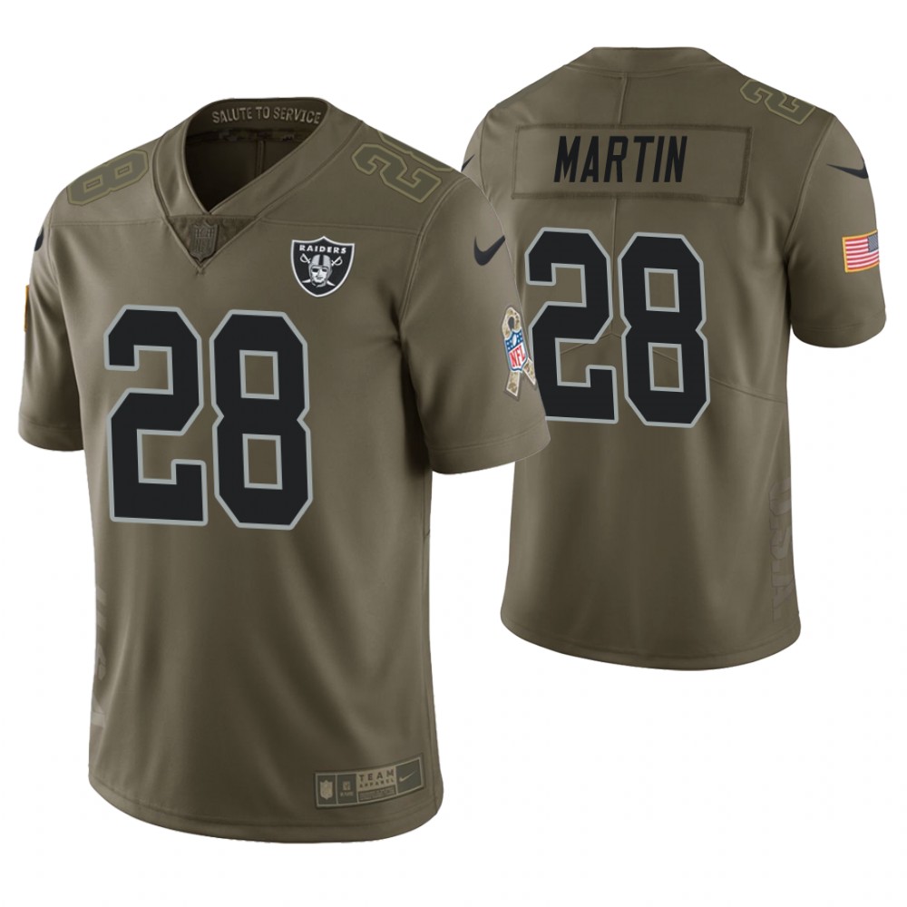 Oakland Raiders #28 Doug Martin Olive Salute to Service Jersey