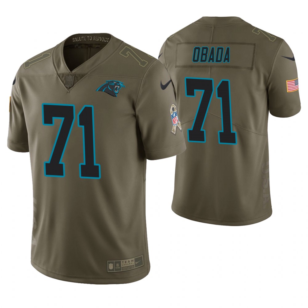 Carolina Panthers #71 Efe Obada Olive Salute to Service Limited Jersey