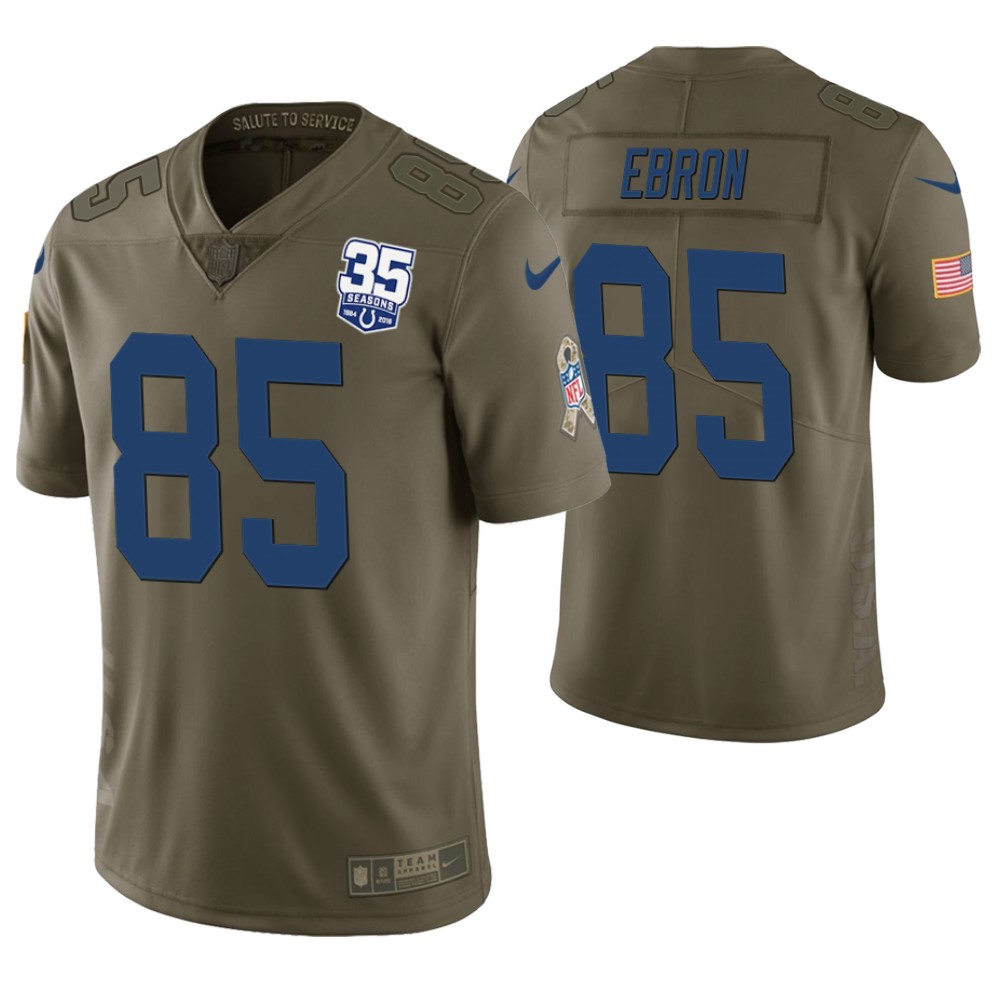 Indianapolis Colts #85 Eric Ebron Olive 35th Anniversary Salute to Service Limited Jersey