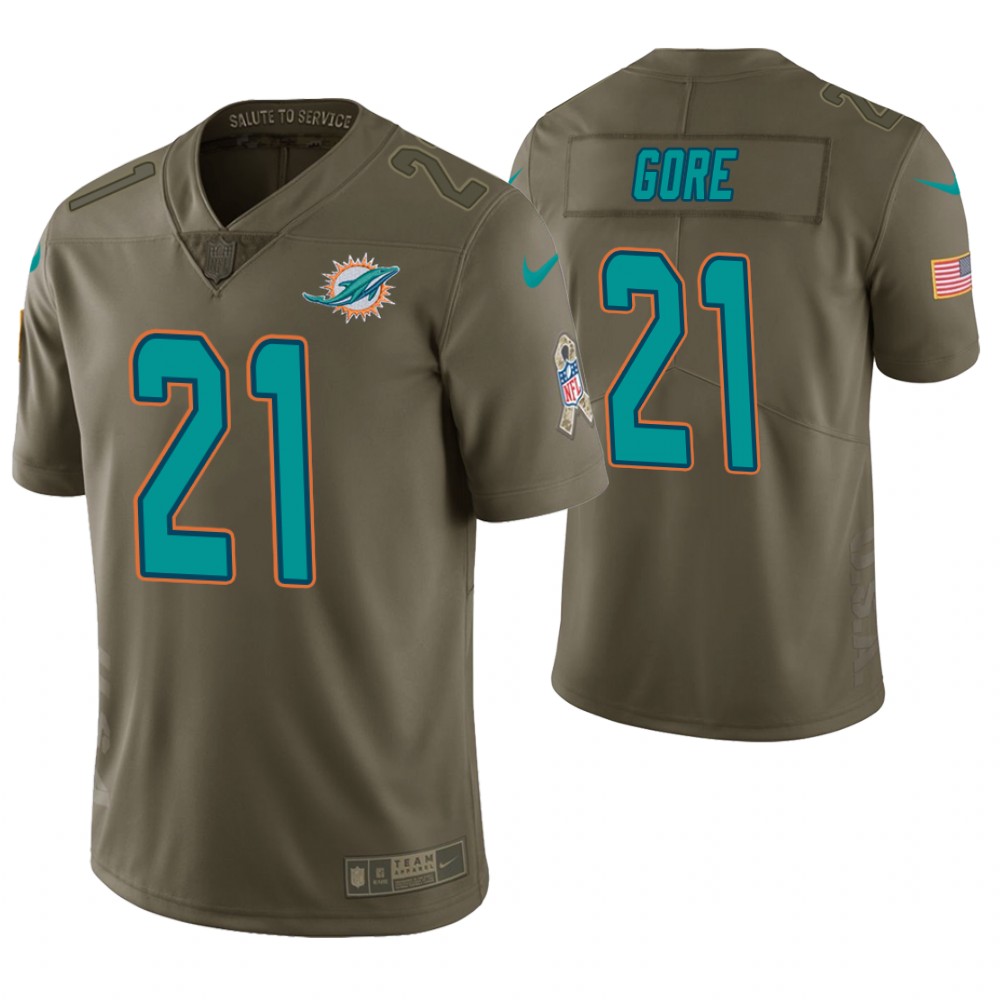 Miami Dolphins #21 Frank Gore Olive Salute to Service Jersey Miami Dolphins #21 Frank Gore Olive Salute to Service Jersey