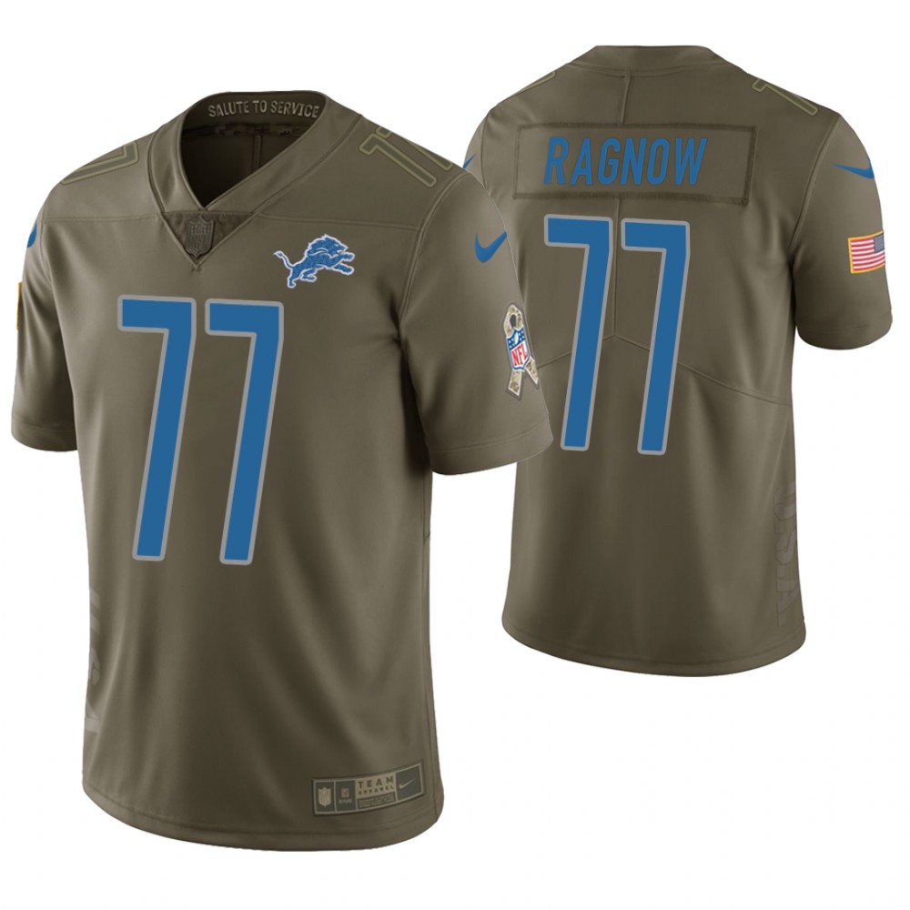 Detroit Lions #77 Frank Ragnow Olive Salute to Service Limited Jersey