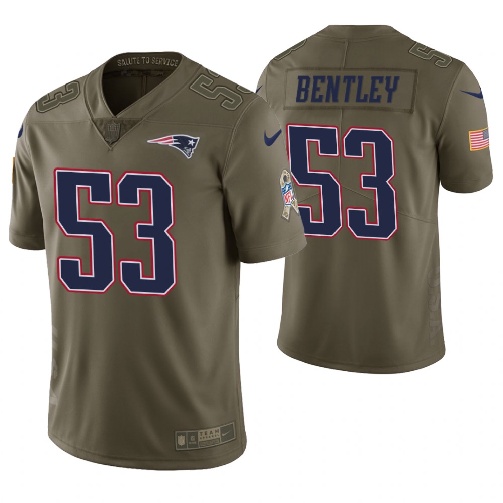 New England Patriots #53 Ja'Whaun Bentley Olive Salute to Service Jersey New England Patriots #53 Ja'Whaun Bentley Olive Salute to Service Jersey