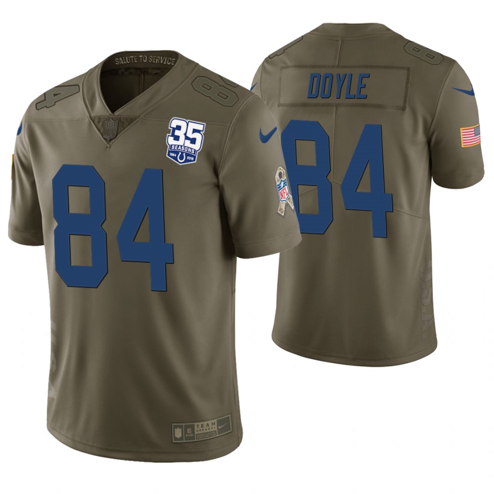 Indianapolis Colts #84 Jack Doyle Olive 35th Anniversary Salute to Service Limited Jersey