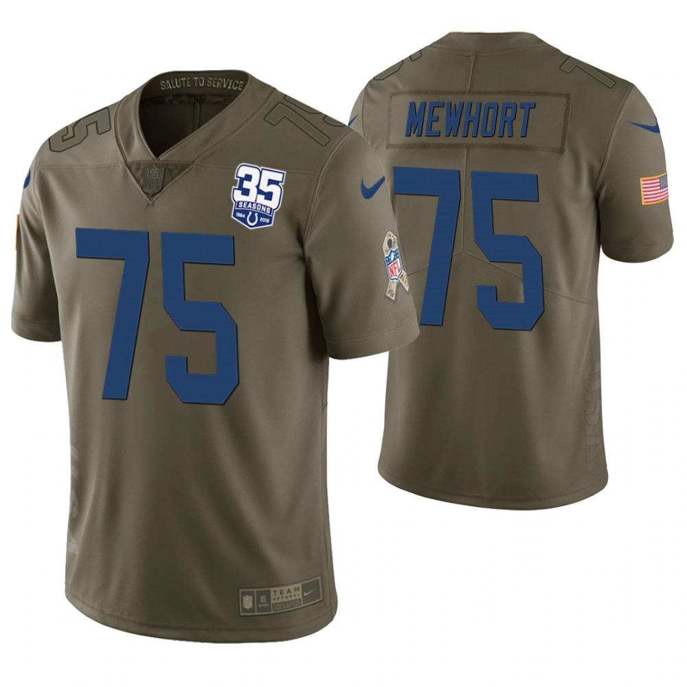 Indianapolis Colts #75 Jack Mewhort Olive 35th Anniversary Salute to Service Limited Jersey Indianapolis Colts #75 Jack Mewhort Olive 35th Anniversary Salute to Service Limited Jersey
