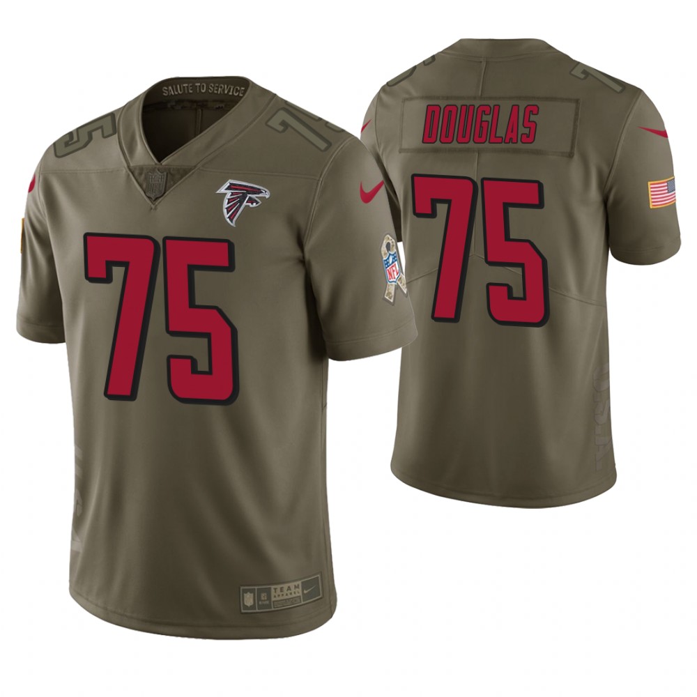 Atlanta Falcons #75 Jamil Douglas Olive Salute to Service Jersey
