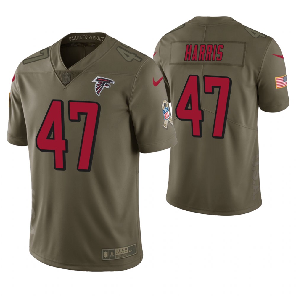 Atlanta Falcons #47 Josh Harris Olive Salute to Service Jersey