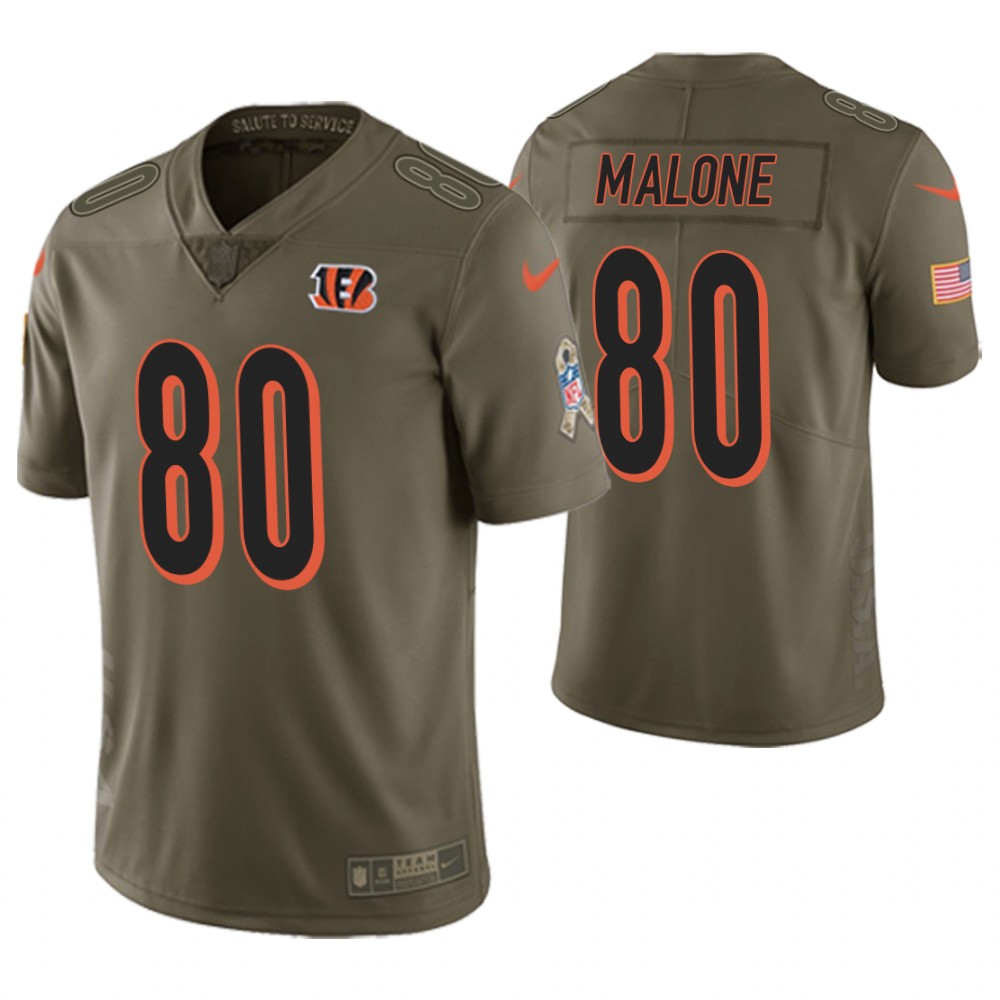 Cincinnati Bengals #80 Josh Malone Olive Salute to Service Jersey