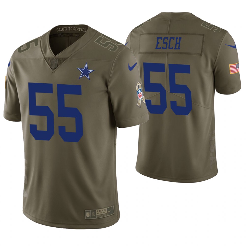 Dallas Cowboys #55 Leighton Vander Esch Olive Salute to Service Limited Jersey Dallas Cowboys #55 Leighton Vander Esch Olive Salute to Service Limited Jersey