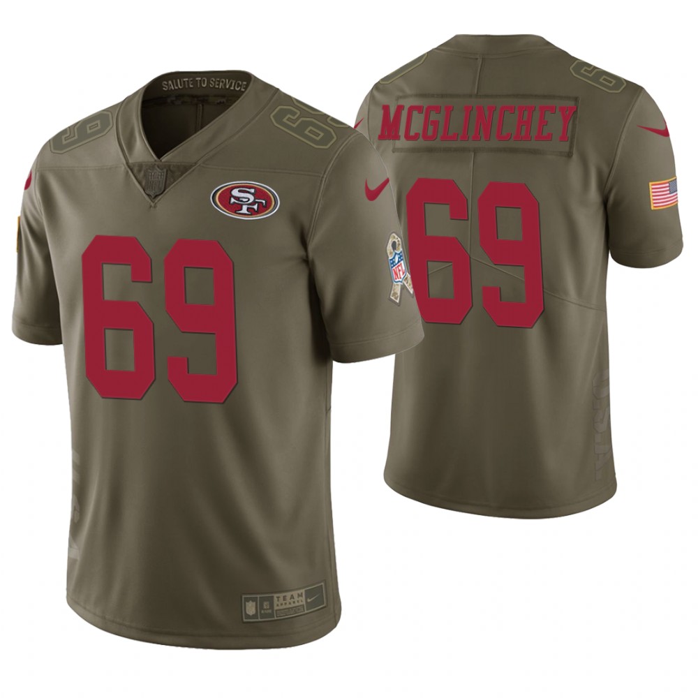 San Francisco 49ers #69 Mike McGlinchey Olive Salute to Service Jersey San Francisco 49ers #69 Mike McGlinchey Olive Salute to Service Jersey