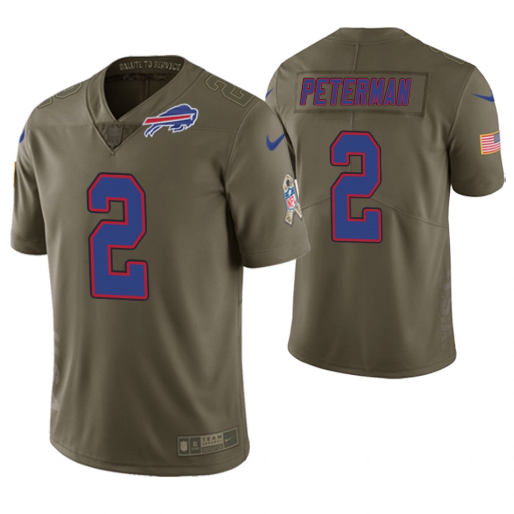 Buffalo Bills #2 Nathan Peterman Olive Salute to Service Limited Jersey