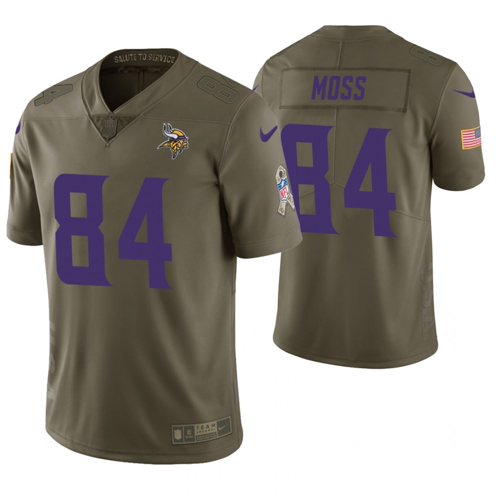 Minnesota Vikings #84 Randy Moss Olive Salute to Service Limited Jersey Minnesota Vikings #84 Randy Moss Olive Salute to Service Limited Jersey