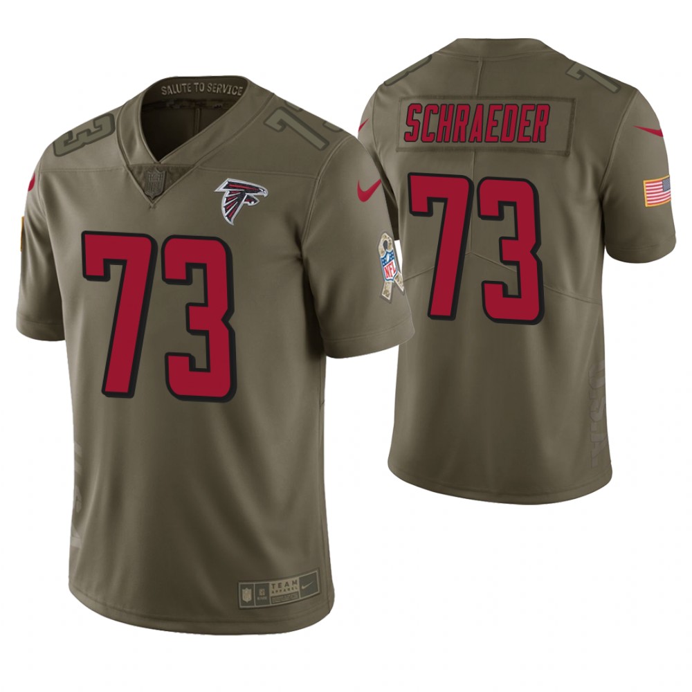 Atlanta Falcons #73 Ryan Schraeder Olive Salute to Service Jersey