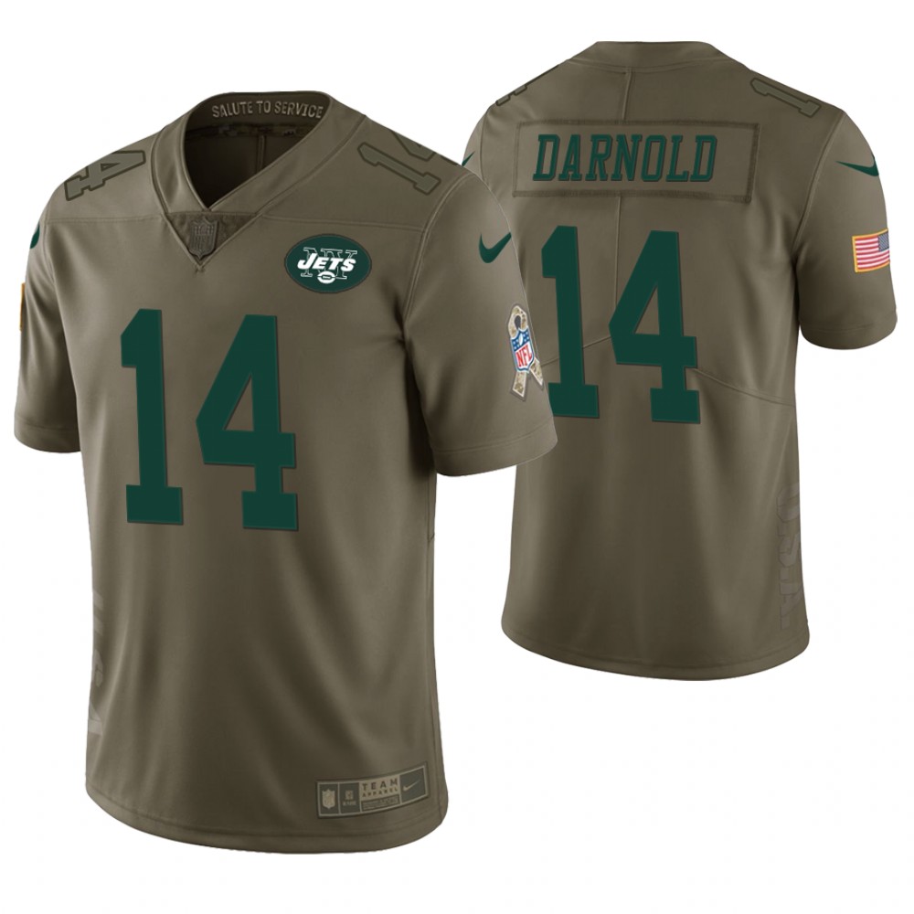 New York Jets #14 Sam Darnold Olive Salute to Service Jersey New York Jets #14 Sam Darnold Olive Salute to Service Jersey