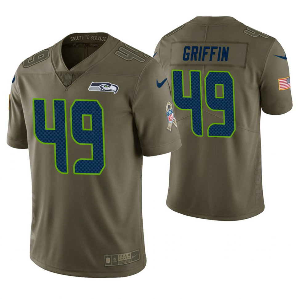 Seattle Seahawks #49 Shaquem Griffin Olive Salute to Service Jersey Seattle Seahawks #49 Shaquem Griffin Olive Salute to Service Jersey