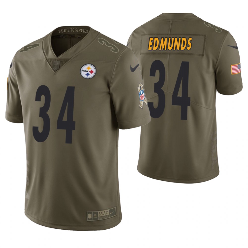 Pittsburgh Steelers #34 Terrell Edmunds Olive Salute to Service Jersey Pittsburgh Steelers #34 Terrell Edmunds Olive Salute to Service Jersey