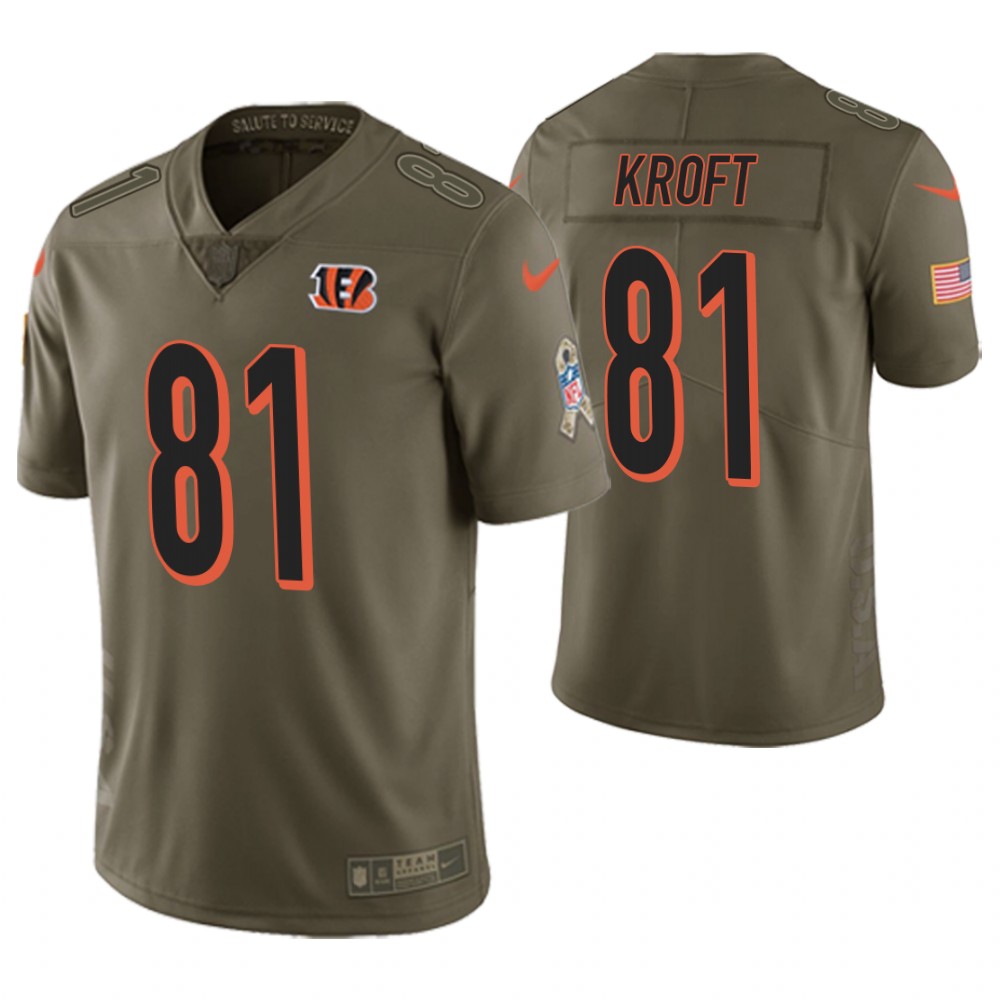 Cincinnati Bengals #81 Tyler Kroft Olive Salute to Service Jersey Cincinnati Bengals #81 Tyler Kroft Olive Salute to Service Jersey