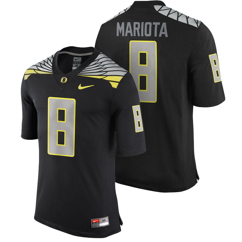 Oregon Ducks #8 Marcus Mariota Black Alumni Name & Number College Football Jersey