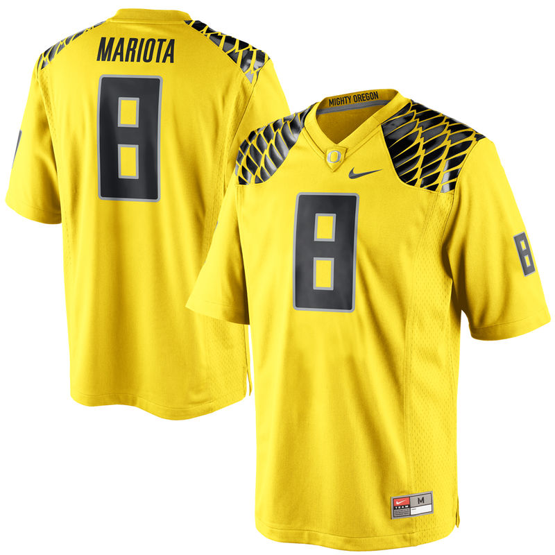 Oregon Ducks #8 Marcus Mariota Yellow Alumni Game College Football Jersey