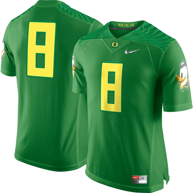Oregon Ducks #8 Marcus Maroita Apple Green Playoffs Diamond Quest College Football Jersey
