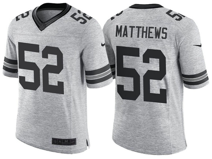 Green Bay Packers #52 Clay Matthews 2016 Gridiron Gray II Limited Jersey