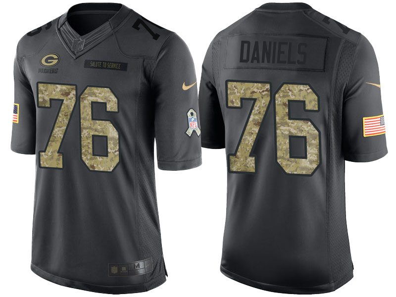 Green Bay Packers #76 Mike Daniels Anthracite 2016 Salute to Service Limited Veterans Day Jersey