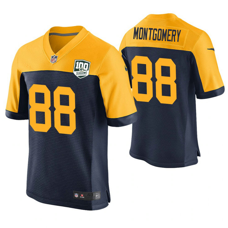 Green Bay Packers #88 Ty Montgomery Navy 100th Anniversary Elite Jersey Green Bay Packers #88 Ty Montgomery Navy 100th Anniversary Elite Jersey