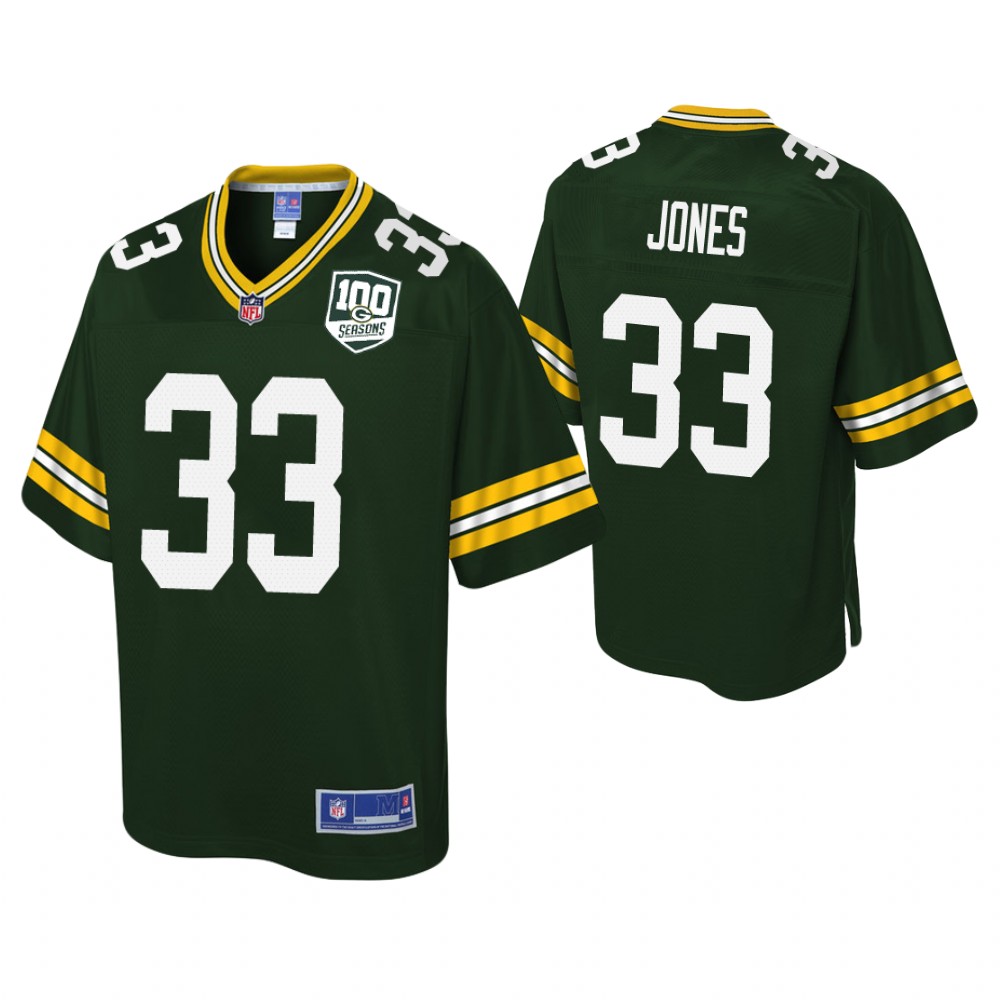 Youth Green Bay Packers #33 Aaron Jones 100th Anniversary Pro Line Player Green Jersey Youth Green Bay Packers #33 Aaron Jones 100th Anniversary Pro Line Player Green Jersey