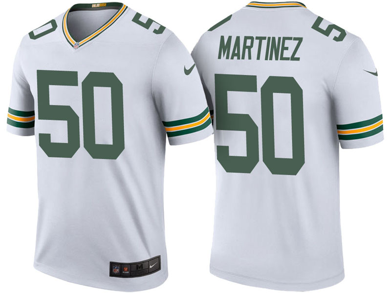 Green Bay Packers #50 Blake Martinez White Color Rush Legend Jersey