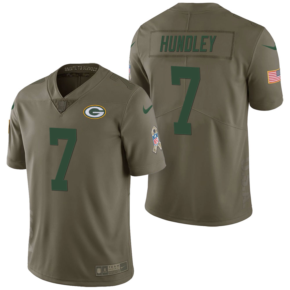 Green Bay Packers #7 Brett Hundley Olive 2017 Salute to Service Limited Jersey