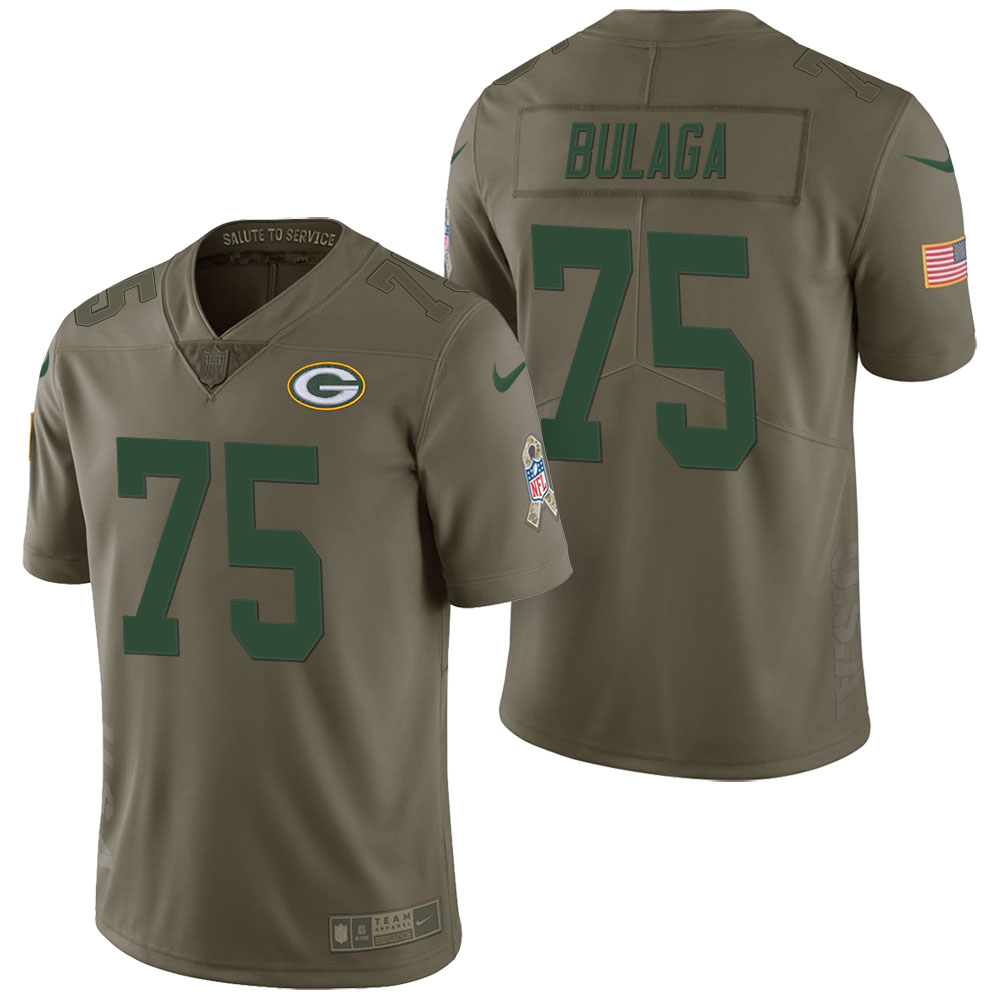 Green Bay Packers #75 Bryan Bulaga Olive 2017 Salute to Service Limited Jersey