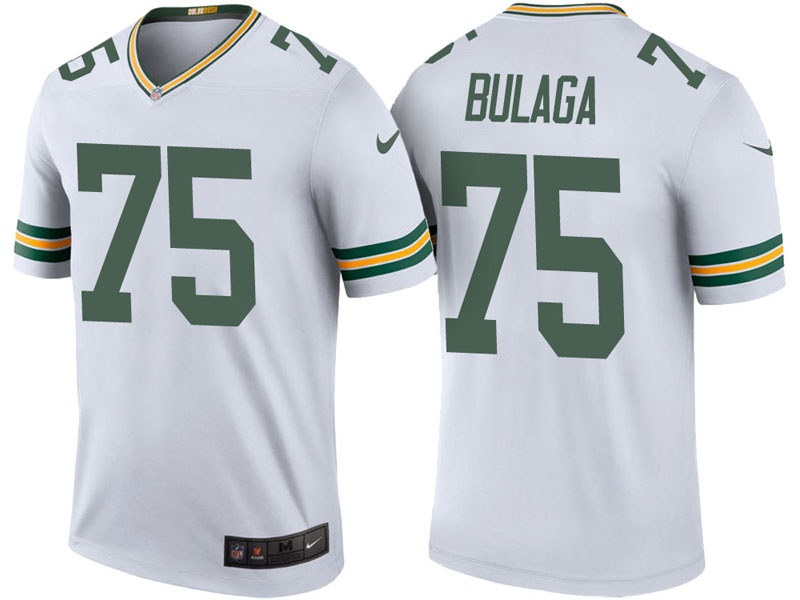 Green Bay Packers #75 Bryan Bulaga White Color Rush Legend Jersey