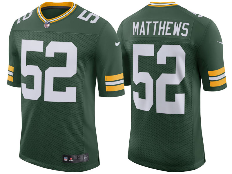Green Bay Packers #52 Clay Matthews Green Classic Limited Player Jersey
