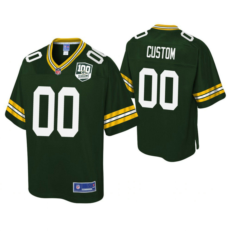 Youth Green Bay Packers # 100th Anniversary Pro Line Player Green Customized Jersey Youth Green Bay Packers # 100th Anniversary Pro Line Player Green Customized Jersey
