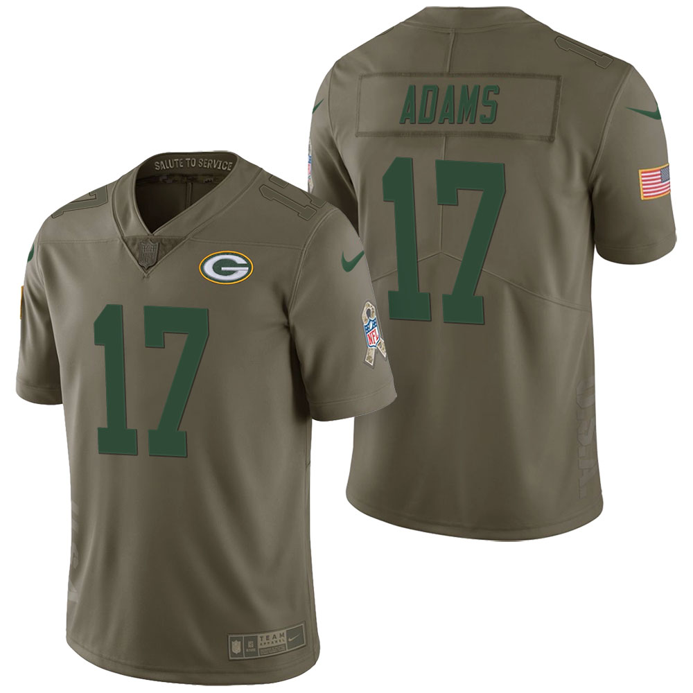 Green Bay Packers #17 Davante Adams Olive 2017 Salute to Service Limited Jersey