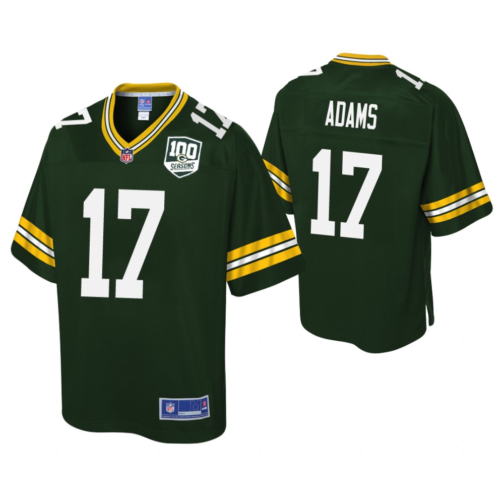 Youth Green Bay Packers #17 Davante Adams 100th Anniversary Pro Line Player Green Jersey